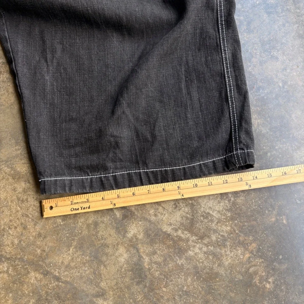 Southpole Mens Black Denim‎ Shorts Baggy Y2K Contrast Stitch Size 46 Streetwear